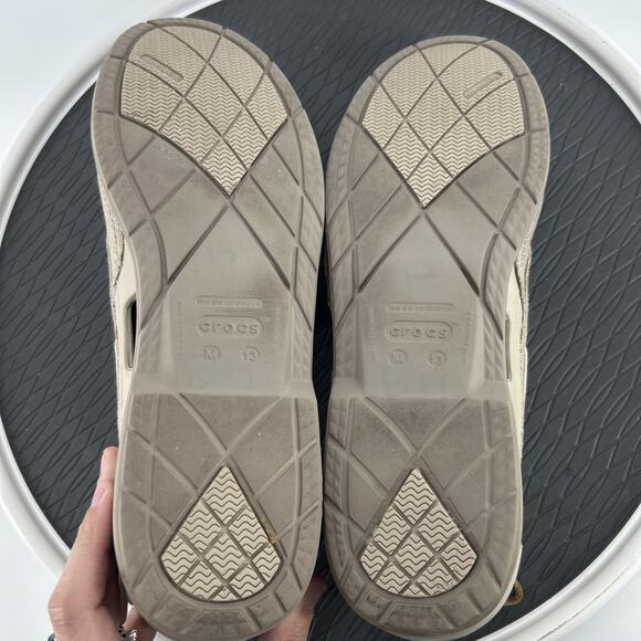 Men's Crocs Beach Line Canvas Slip On Boat Shoes Loafers Mens Size 13 Comfort - Picture 7 of 10